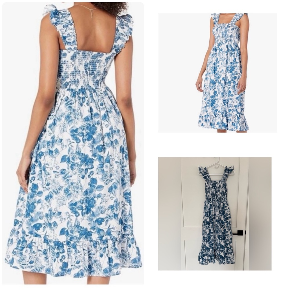 The Drop maxi dress w/ pockets, WORN ONCE, elastic bodice, cotton, lined, XXS